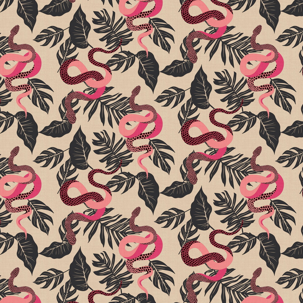 Serpentine Wallpaper - Pink - Furn