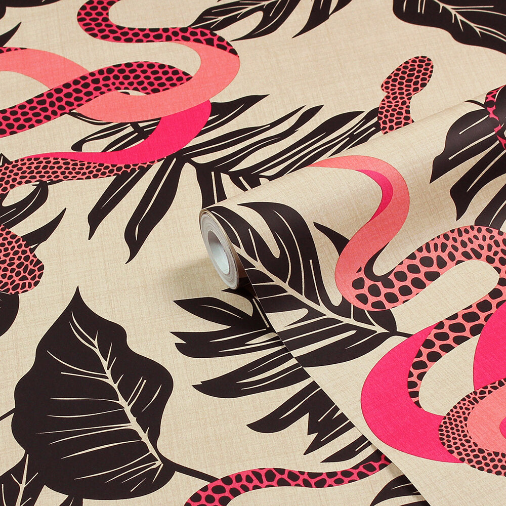 Serpentine Wallpaper - Pink - Furn