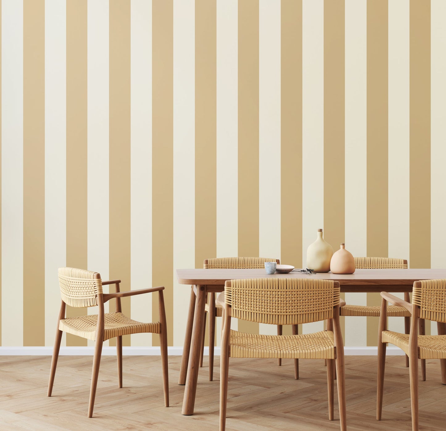 Wide Stripe Wallpaper - Sand - Ohpopsi