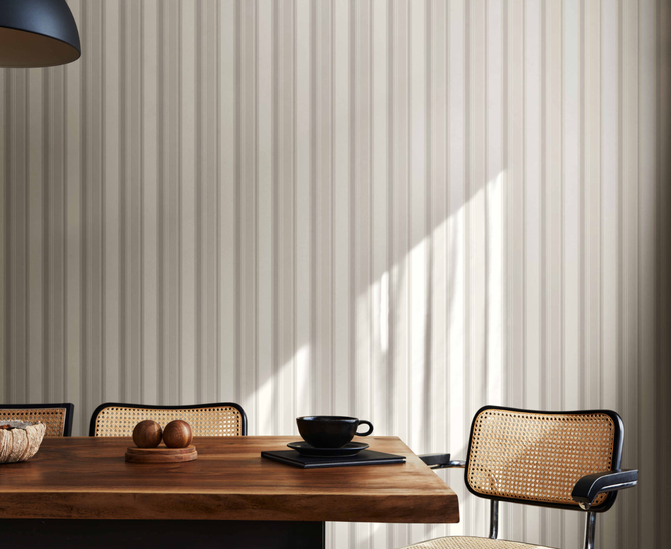 Bar Stripe Wallpaper - Dove - Ohpopsi
