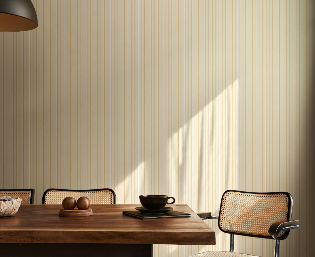 Thread Stripe Wallpaper - Flax - Ohpopsi