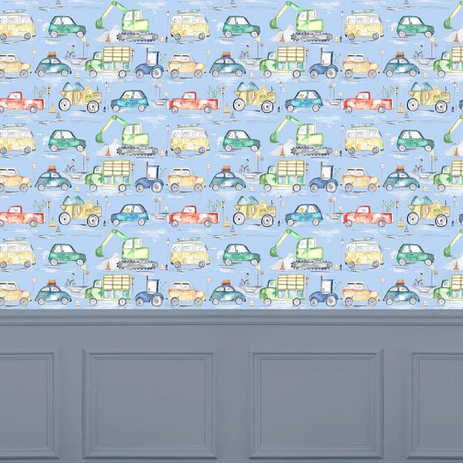 Traffic Jam Sky Wide-Width Room Wallpaper