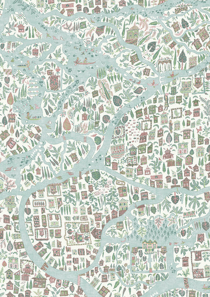 Utopia Wallpaper - Pistachio Rose - Lewis & Wood