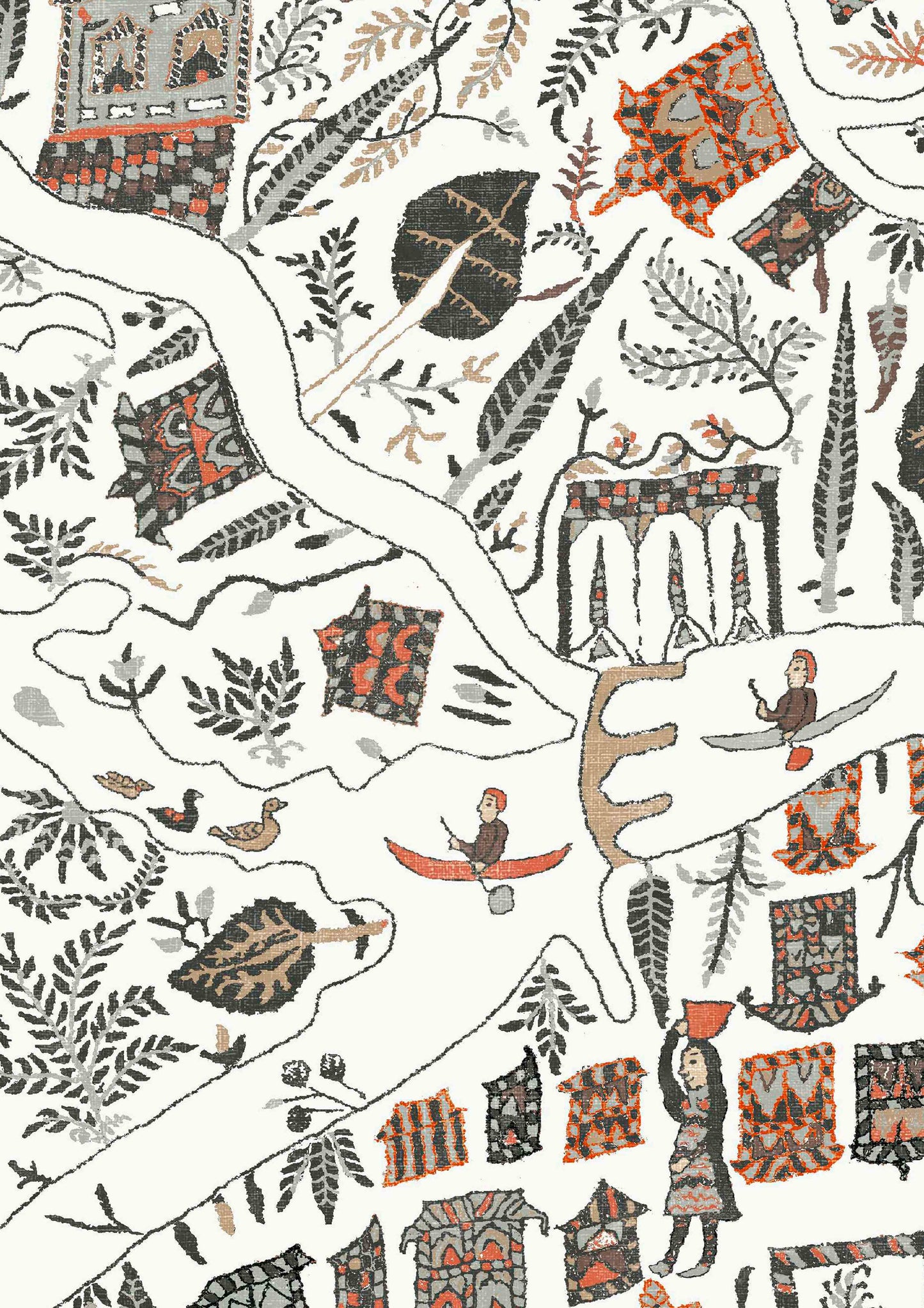 Utopia Wallpaper - Satsuma Soot - Lewis & Wood