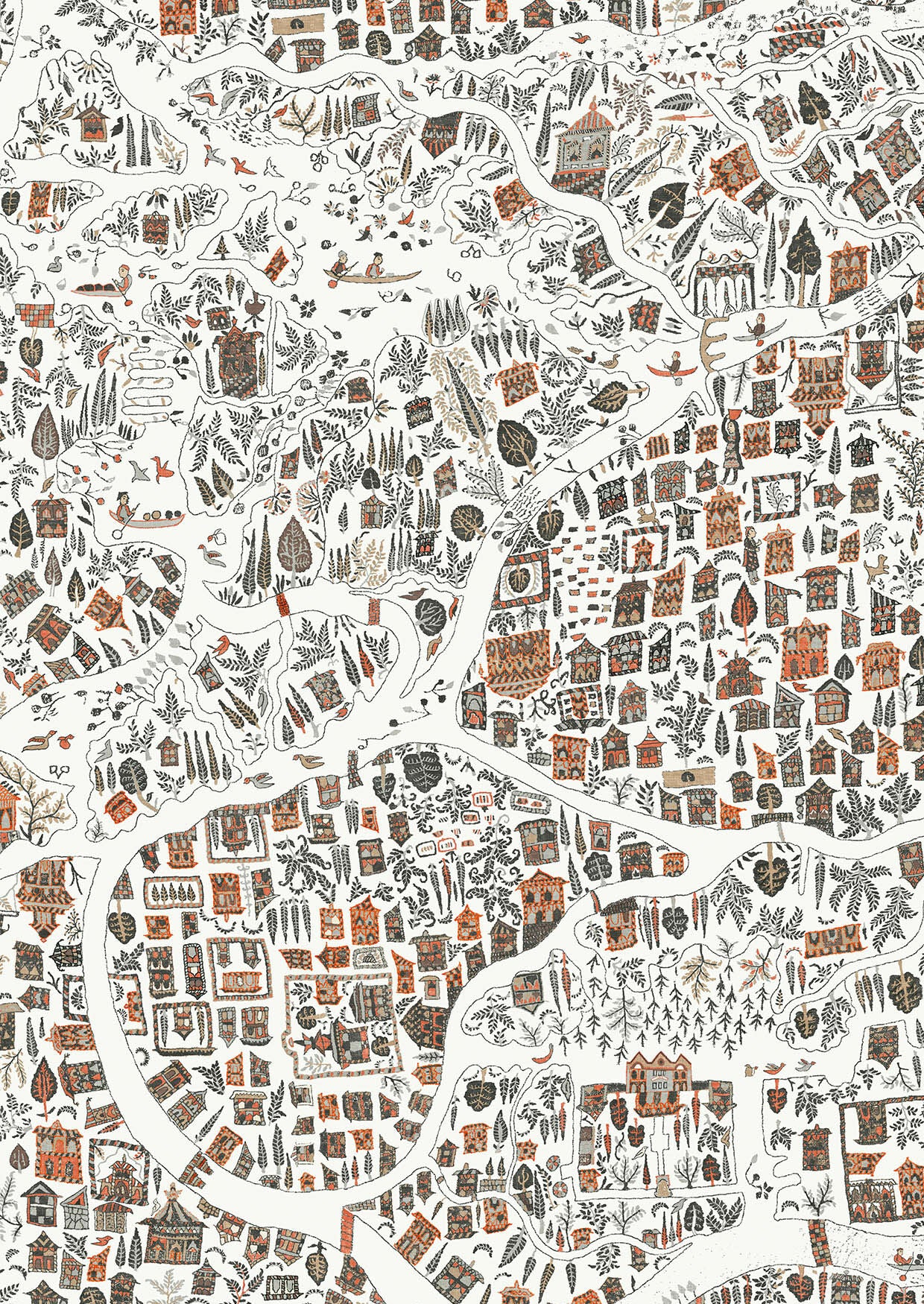 Utopia Wallpaper - Satsuma Soot - Lewis & Wood
