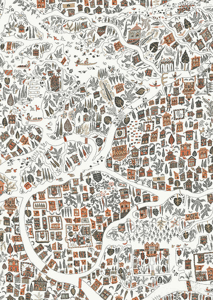 Utopia Wallpaper - Satsuma Soot - Lewis & Wood
