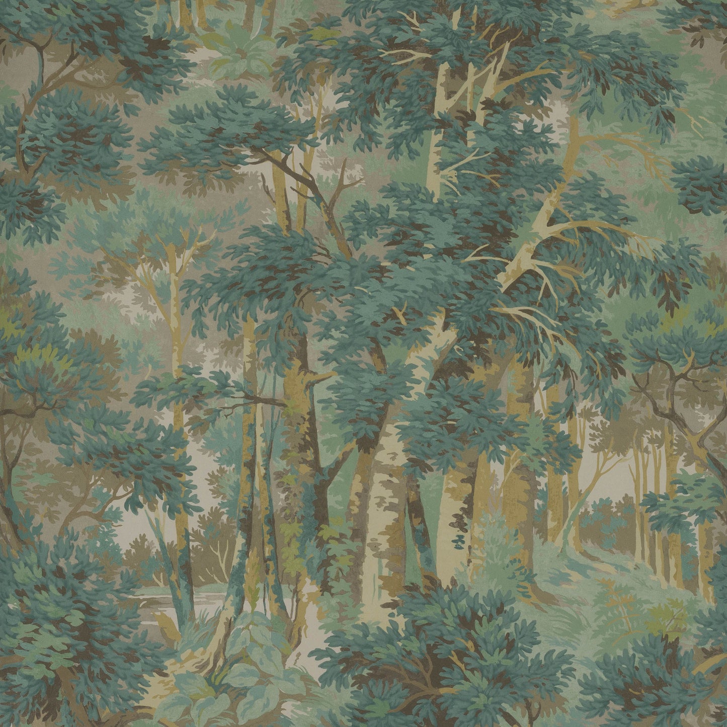 Arden Wallpaper - Teal - Colefax & Fowler