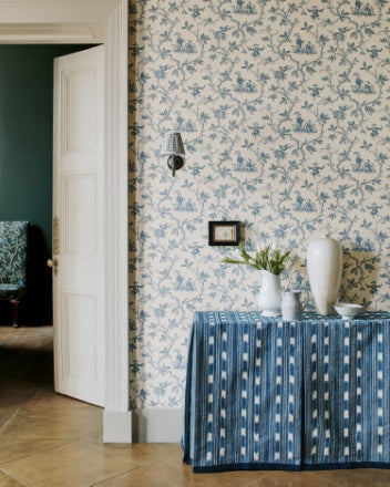 Toile Chinoise Wallpaper - Blue - Colefax & Fowler