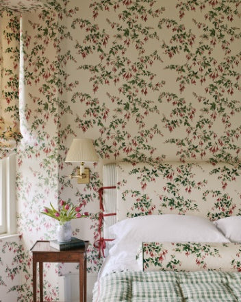 Fuchsia Wallpaper - Green - Colefax & Fowler