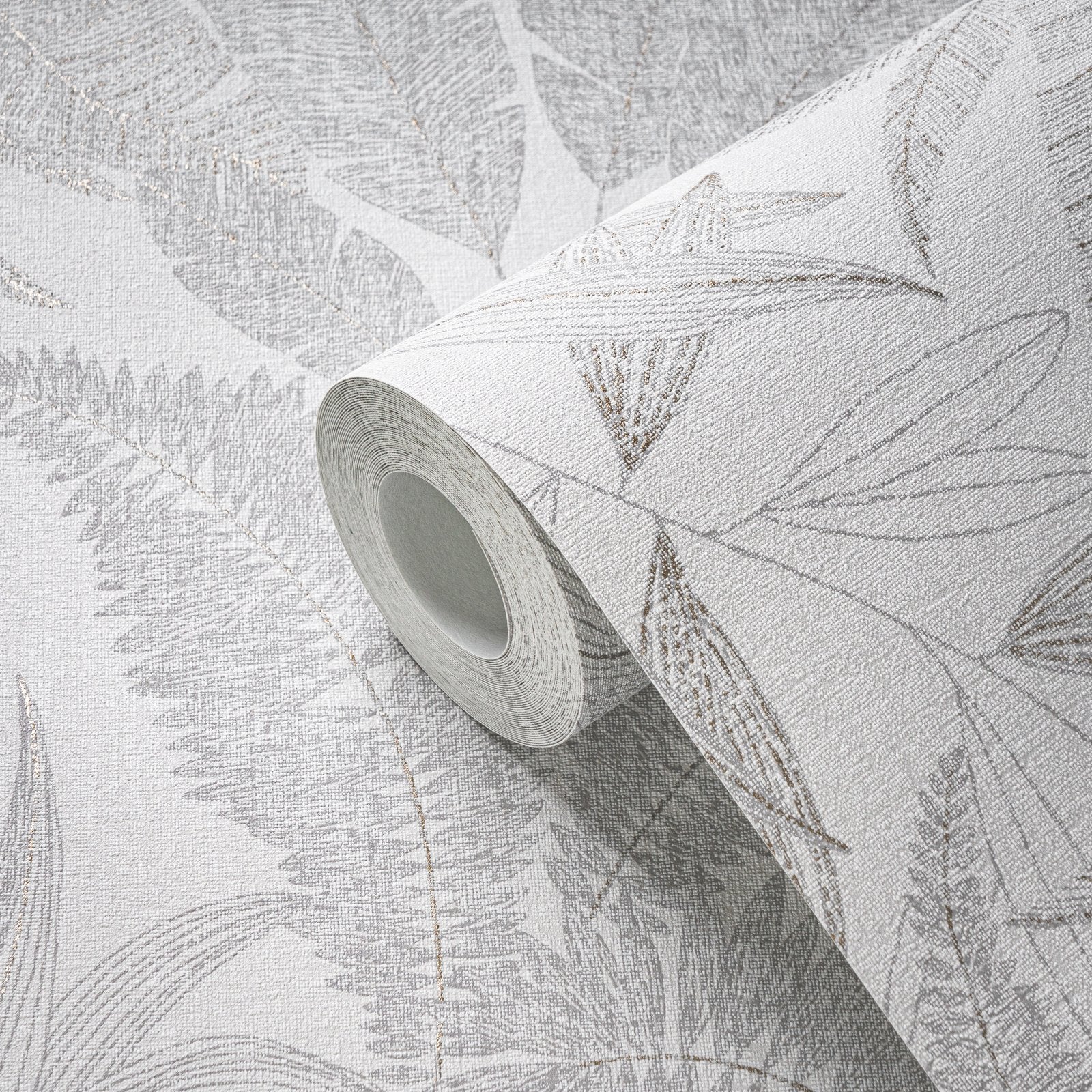 Welcome Home Botanical Leaves Wallpaper - Silver - Galerie