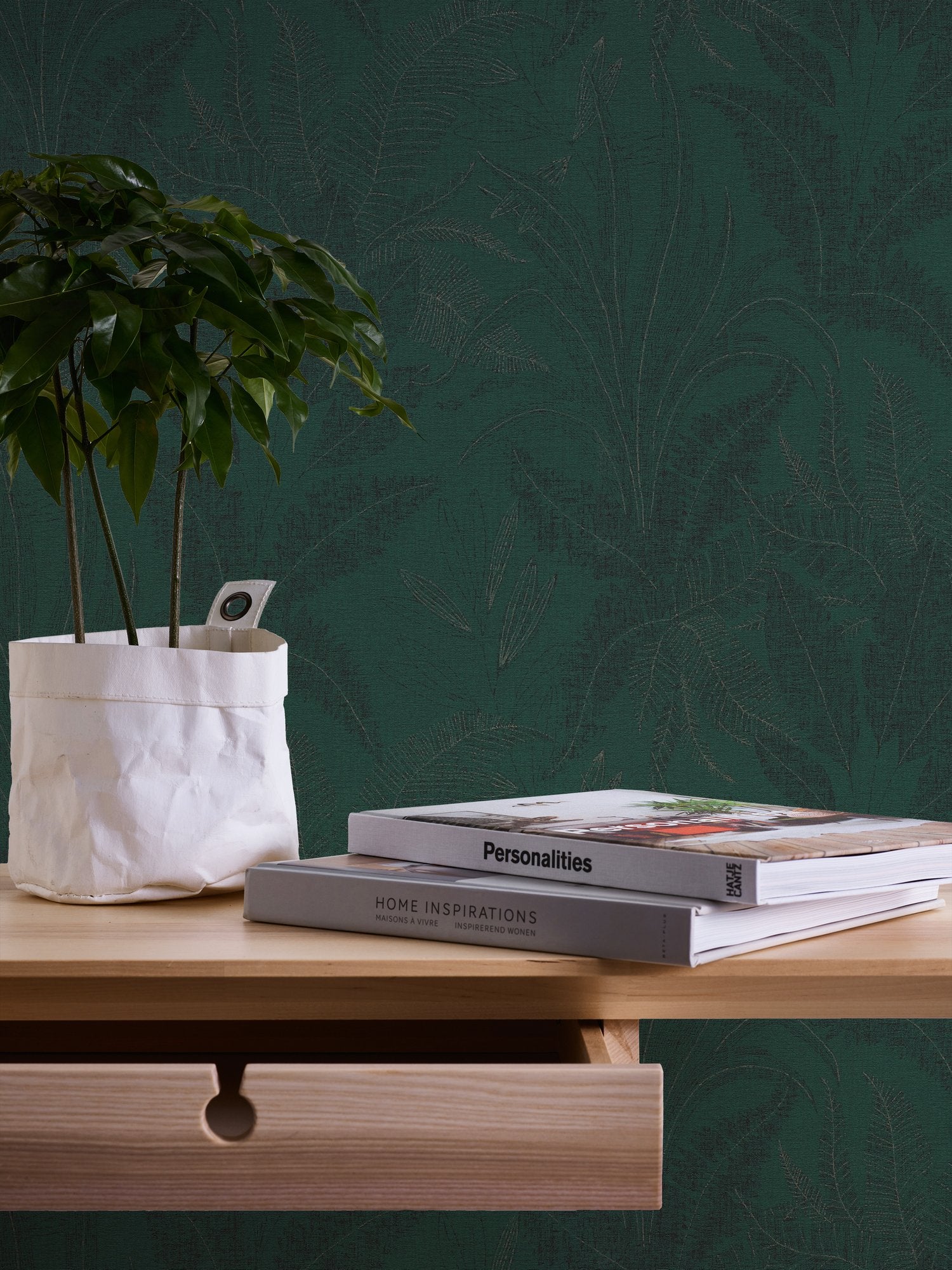 Welcome Home Botanical Leaves Wallpaper - Green - Galerie