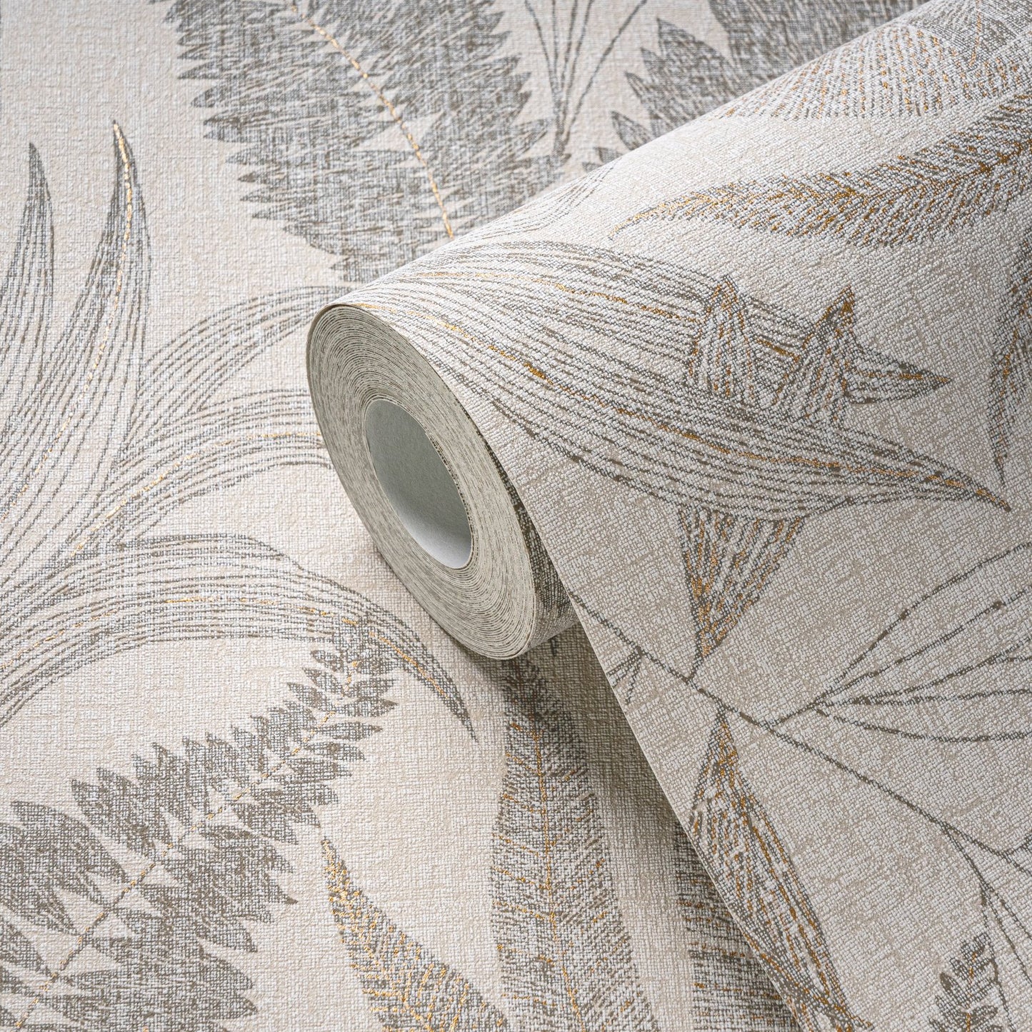 Welcome Home Botanical Leaves Wallpaper - Cream - Galerie