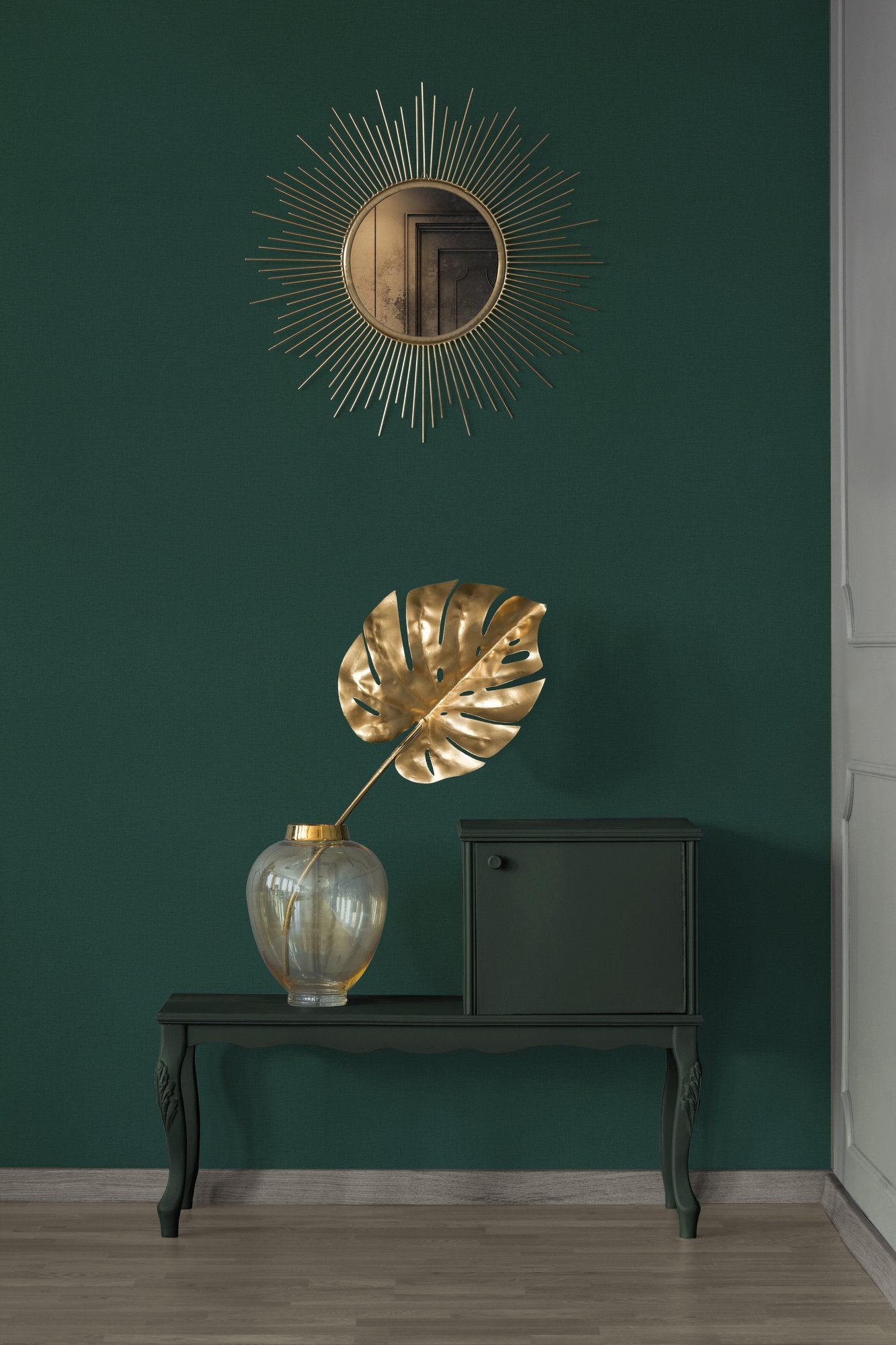 Welcome Home Plain Wallpaper - Green - Galerie