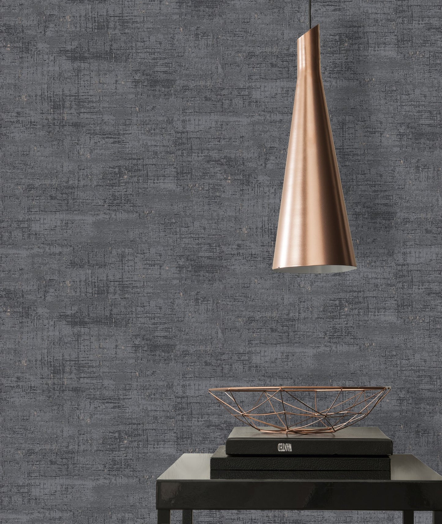 Welcome Home Industrial Chic Wallpaper - Black - Galerie