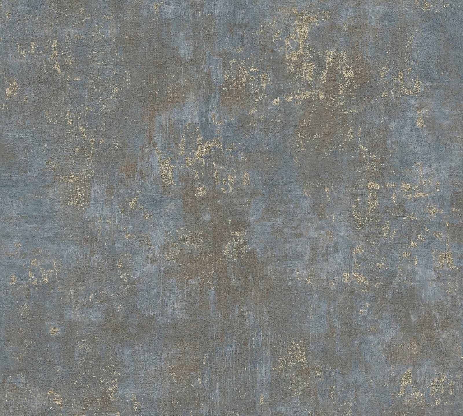 Welcome Home Distressed Metallic Texture Wallpaper - Blue - Galerie