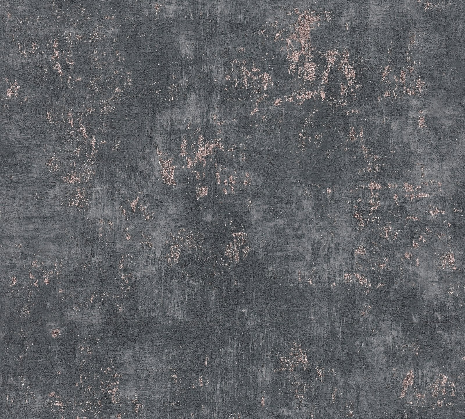 Welcome Home Distressed Metallic Texture Wallpaper - Black - Galerie