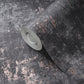 Welcome Home Distressed Metallic Texture Wallpaper - Black - Galerie