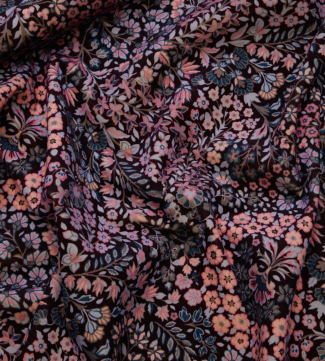 Marquess Garden in Cotton Room Velvet Fabric 2 - Brown