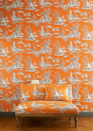 Jardin du Luxembourg Room Fabric - Orange