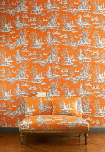 Jardin du Luxembourg Room Fabric 3 - Orange