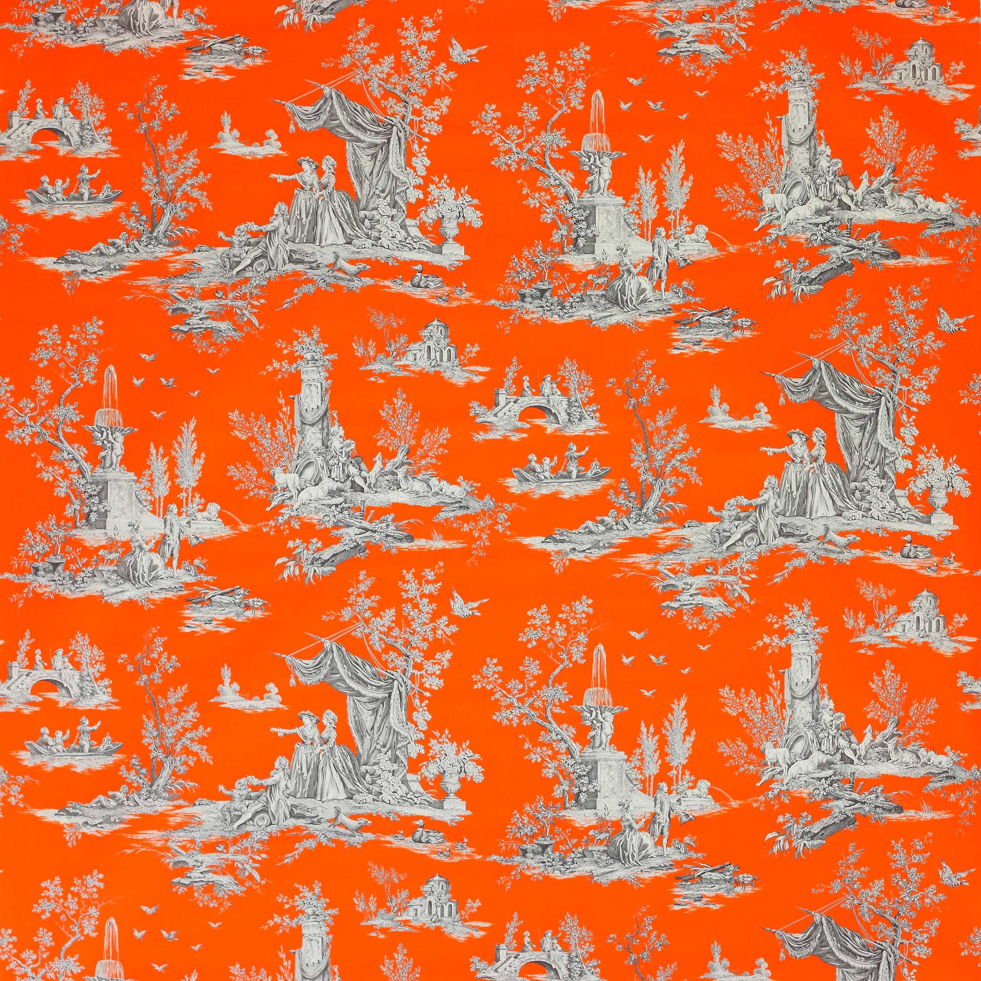 Jardin du Luxembourg Fabric - Orange 