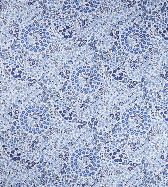 Marquess Garden in Chesham Sateen Fabric - Blue 