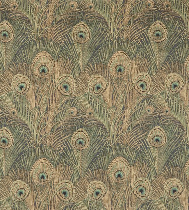 Hera Feather in Vintage Velvet Fabric - Green