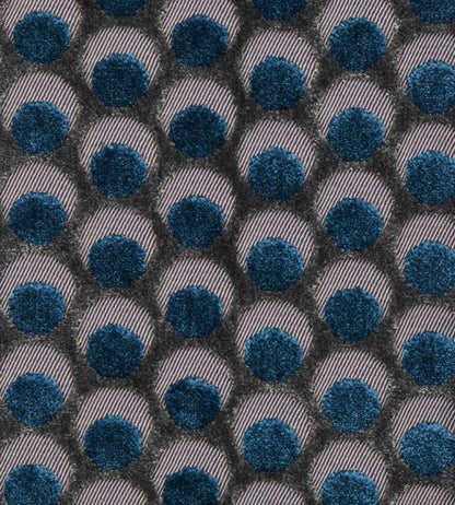 Ottoman Spot in Cut Velvet Fabric - Blue 