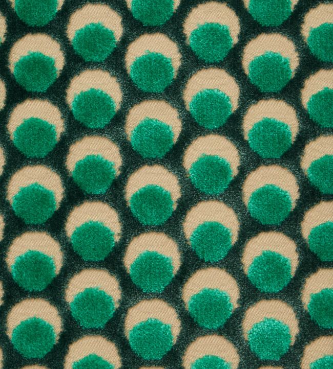 Ottoman Spot in Cut Velvet Fabric - Green 