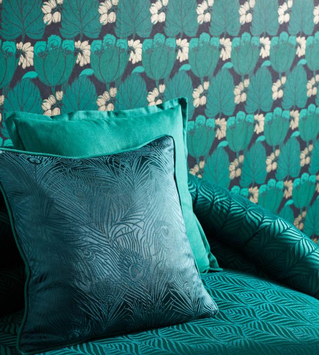 Hera Plume in Dyed Jacquard Room Fabric 3 - Teal