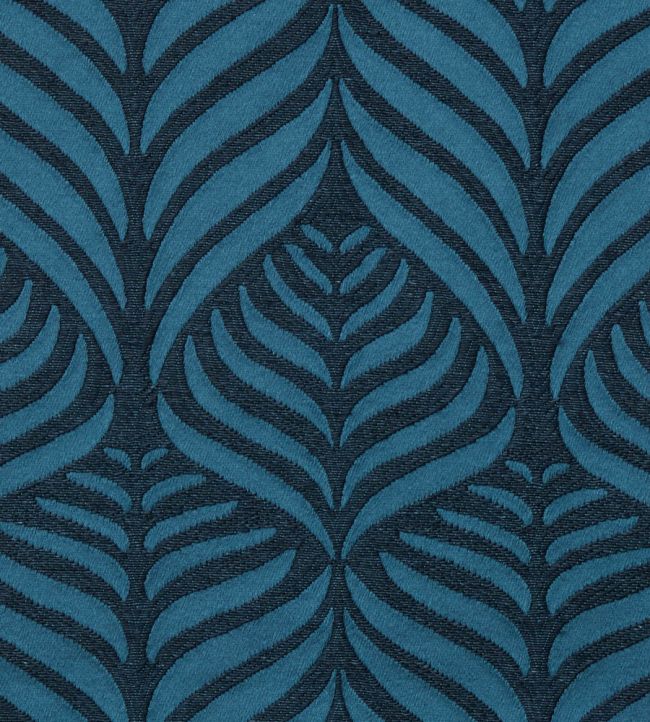 Quill Weave in Yarn Jacquard Fabric - Blue 