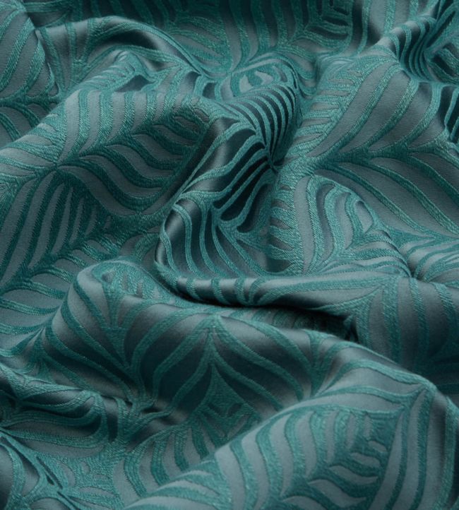 Quill Weave in Yarn Jacquard Room Fabric - Teal