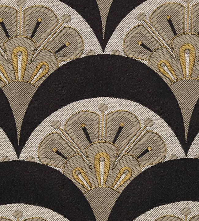 Deco Scallop in Multi Jacquard Fabric - Black