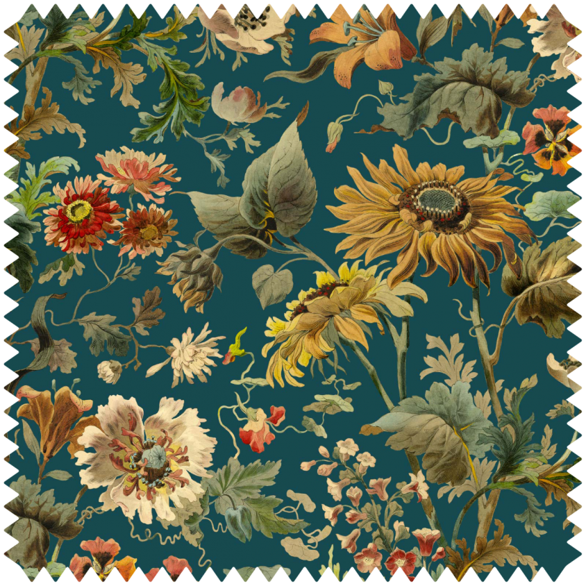 AVALON Velvet Fabric - Teal - House of Hackney