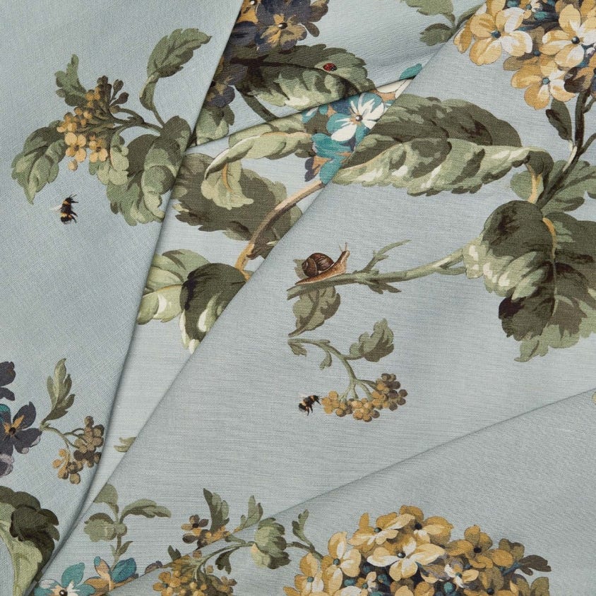 HORTENSIA Cotton-Linen Fabric - Blue - House of Hackney