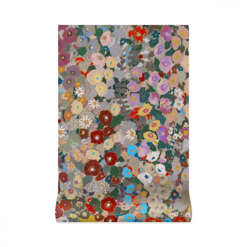 HOLLYHOCKS Wallpaper - Multicolor - House of Hackney