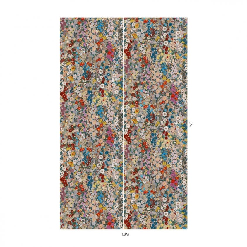 HOLLYHOCKS Wallpaper - Multicolor - House of Hackney