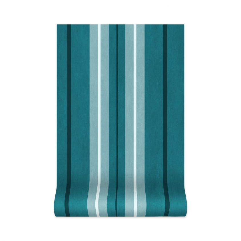 LAURISTON STRIPE Wallpaper - Teal - House of Hackney