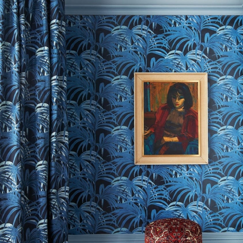 PALMERAL Wallpaper - Blue - House of Hackney