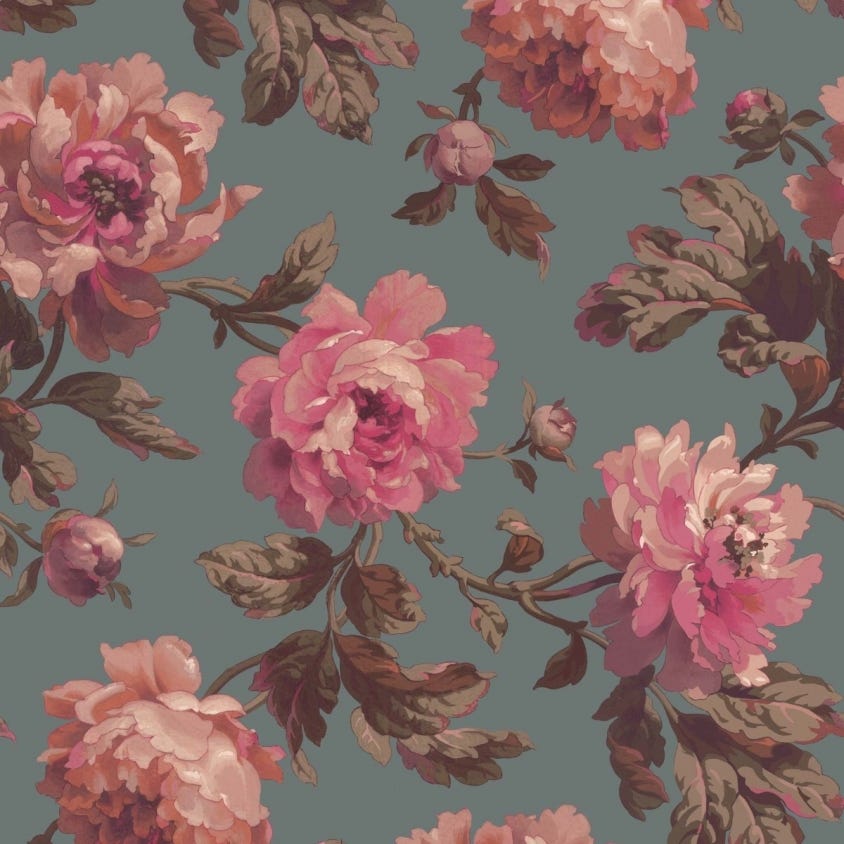 PEONEDEN Wallpaper - Teal - House of Hackney