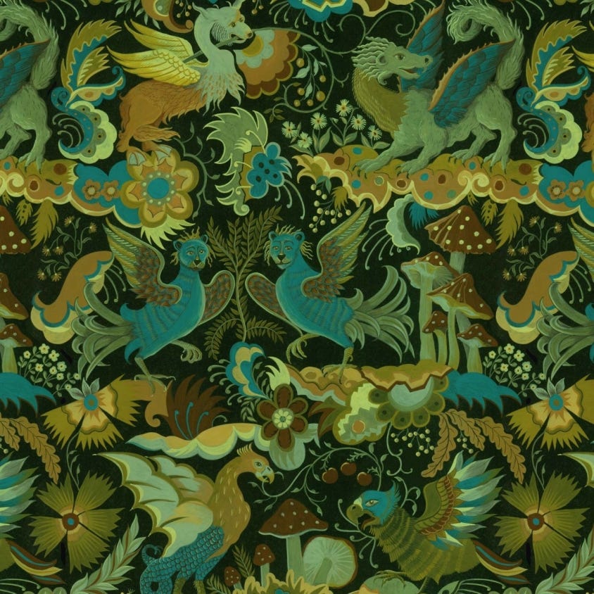 PHANTASIA Nursey Wallpaper - Green - House of Hackney