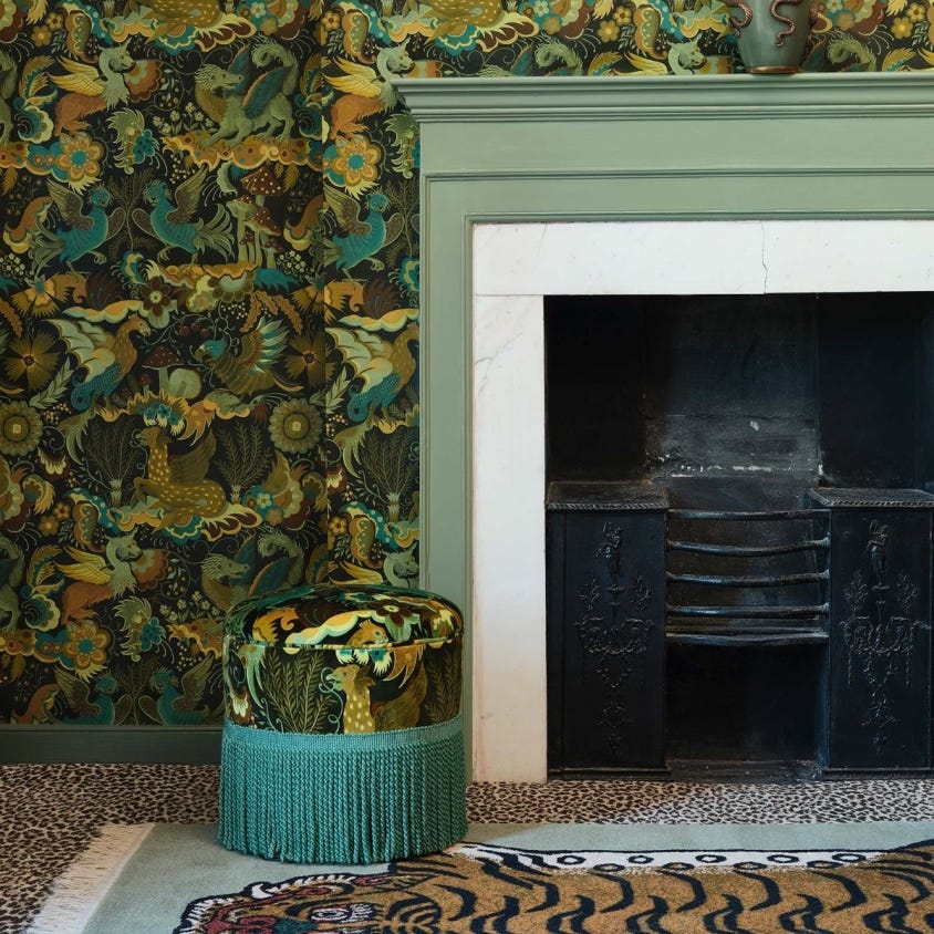 PHANTASIA Nursey Wallpaper - Green - House of Hackney