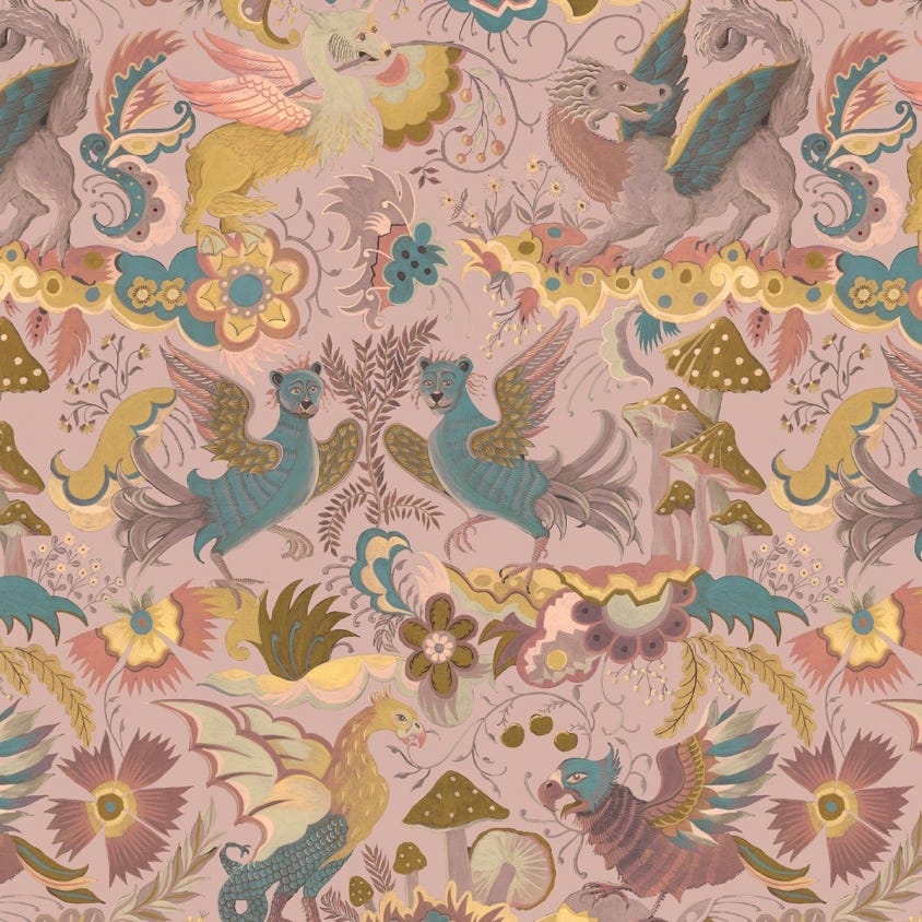 PHANTASIA Nursey Wallpaper - Pink - House of Hackney