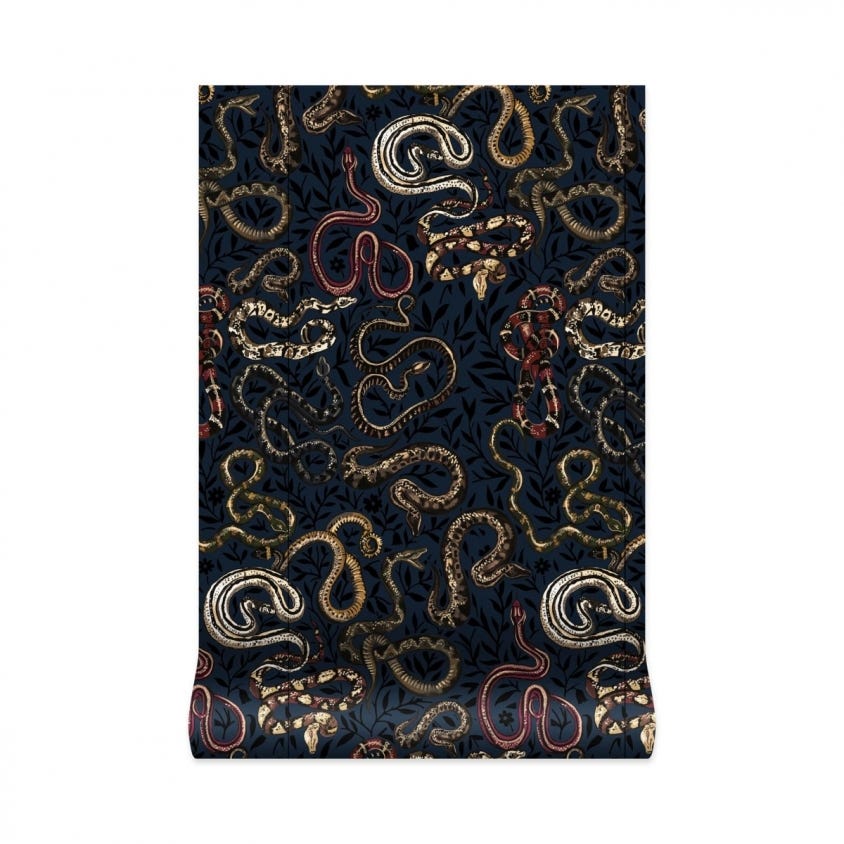 SNAKES AND ADDERS Wallpaper - Black - House of Hackney