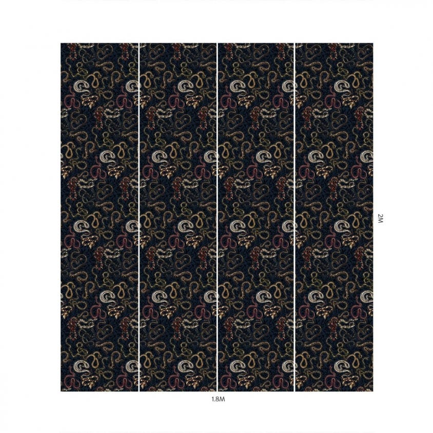 SNAKES AND ADDERS Wallpaper - Black - House of Hackney