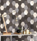 Hexagone Room Wallpaper - Gray