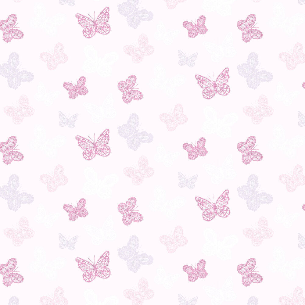 Butterfly Nursey Wallpaper - Pink