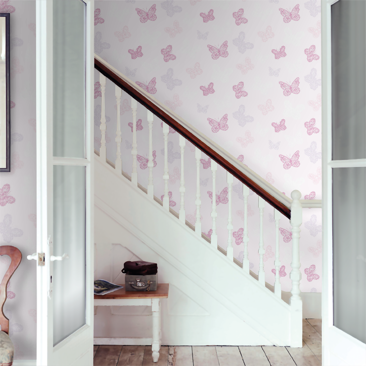 Butterfly Nursey Room Wallpaper 8 - Pink