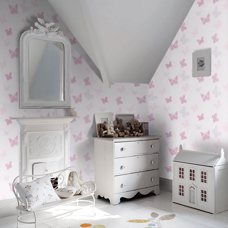 Butterfly Nursey Room Wallpaper 9 - Pink