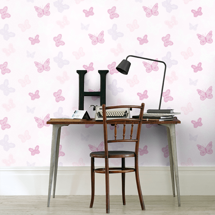 Butterfly Nursey Room Wallpaper 3 - Pink